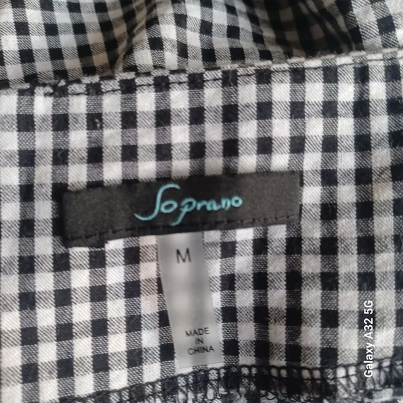 Soprano Women Size M Black and White Gingham Mini Skirt - Picture 2 of 12